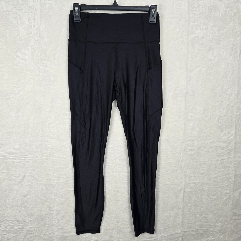 Fabletics High Waisted Pocket Iridescent Luxe‎ Legging 7/8 Size Small Black